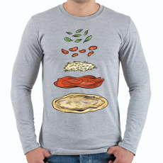 PRINTFASHION Pizza hozzávalók - Férfi hosszú ujjú póló - Sport szürke