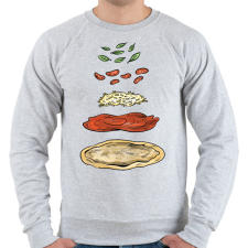 PRINTFASHION Pizza hozzávalók - Férfi pulóver - Sport szürke férfi pulóver, kardigán