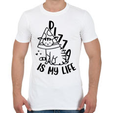 PRINTFASHION Pizza is my life - Férfi póló - Fehér