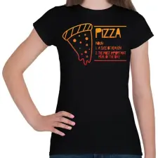 PRINTFASHION Pizza jelentése - Női póló - Fekete női póló