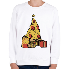 PRINTFASHION Pizza karácsonyfa - Gyerek pulóver - Fehér