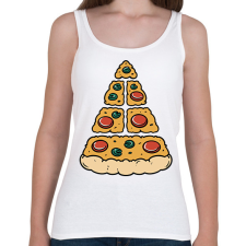 PRINTFASHION Pizza karácsonyfa - Női atléta - Fehér női trikó
