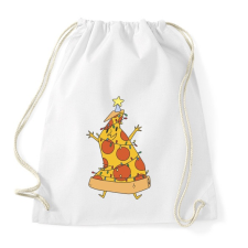 PRINTFASHION Pizza karácsonyfa - Sportzsák, Tornazsák - Fehér tornazsák