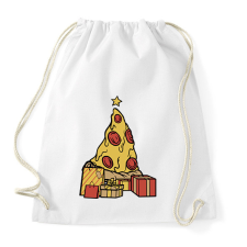 PRINTFASHION Pizza karácsonyfa - Sportzsák, Tornazsák - Fehér tornazsák