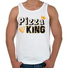 PRINTFASHION Pizza király - Férfi atléta - Fehér atléta, trikó