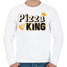 PRINTFASHION Pizza király - Férfi pulóver - Fehér férfi pulóver, kardigán