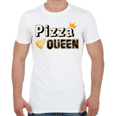PRINTFASHION Pizza királynő - Férfi póló - Fehér