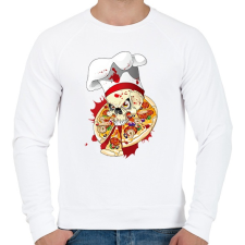 PRINTFASHION Pizza Koponya Szakács - Férfi pulóver - Fehér férfi pulóver, kardigán