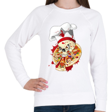 PRINTFASHION Pizza Koponya Szakács - Női pulóver - Fehér női pulóver, kardigán