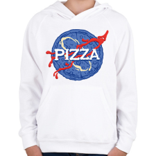 PRINTFASHION Pizza Nasa style - Gyerek kapucnis pulóver - Fehér gyerek pulóver, kardigán