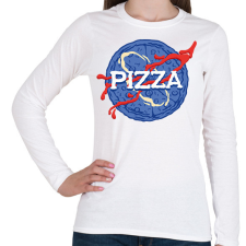 PRINTFASHION Pizza Nasa style - Női hosszú ujjú póló - Fehér női póló