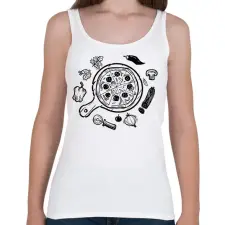PRINTFASHION pizza - Női atléta - Fehér női trikó