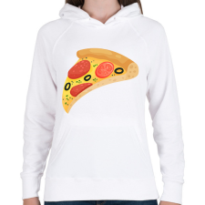 PRINTFASHION Pizza  - Női kapucnis pulóver - Fehér női pulóver, kardigán
