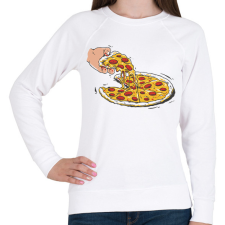 PRINTFASHION Pizza - Női pulóver - Fehér női pulóver, kardigán