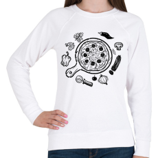 PRINTFASHION pizza - Női pulóver - Fehér