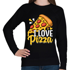 PRINTFASHION pizza  - Női pulóver - Fekete
