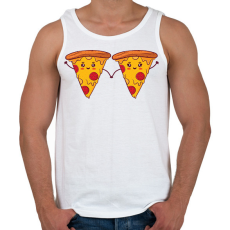 PRINTFASHION Pizza pár - Férfi atléta - Fehér