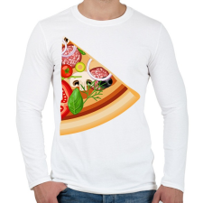 PRINTFASHION Pizza son - Férfi hosszú ujjú póló - Fehér férfi póló