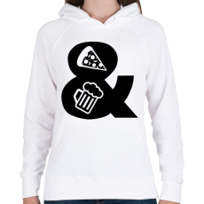 PRINTFASHION Pizza & Sör - Női kapucnis pulóver - Fehér