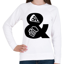 PRINTFASHION Pizza & Sör - Női pulóver - Fehér női pulóver, kardigán