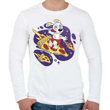 PRINTFASHION Pizza szörf - Férfi hosszú ujjú póló - Fehér férfi póló