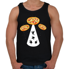 PRINTFASHION Pizza UFO - Férfi atléta - Fekete