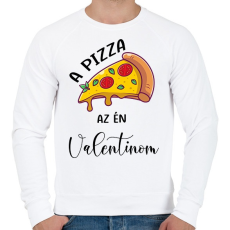 PRINTFASHION Pizza Valentin nap - Férfi pulóver - Fehér