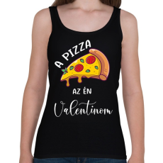 PRINTFASHION Pizza Valentin nap - Női atléta - Fekete