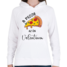 PRINTFASHION Pizza Valentin nap - Női kapucnis pulóver - Fehér