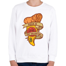 PRINTFASHION Pizza valentin napra - Gyerek pulóver - Fehér