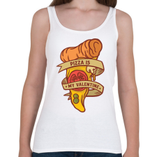PRINTFASHION Pizza valentin napra - Női atléta - Fehér női trikó