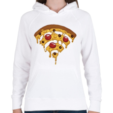 PRINTFASHION Pizza Wi-Fi - Női kapucnis pulóver - Fehér