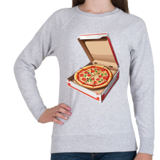 PRINTFASHION Pizzás doboz - Női pulóver - Sport szürke női pulóver, kardigán