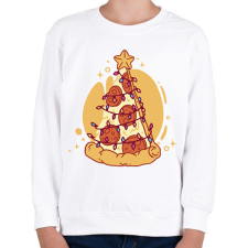 PRINTFASHION Pizzás karácsonyfa - Gyerek pulóver - Fehér gyerek pulóver, kardigán