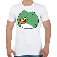 PRINTFASHION Pizzát evő béka - Férfi póló - Fehér