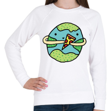 PRINTFASHION Pizzearth! - Női pulóver - Fehér női pulóver, kardigán
