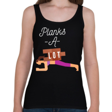 PRINTFASHION Planks A-Lot - Női atléta - Fekete női trikó
