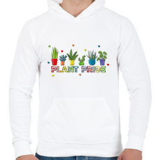 PRINTFASHION Plant Pride - Férfi kapucnis pulóver - Fehér