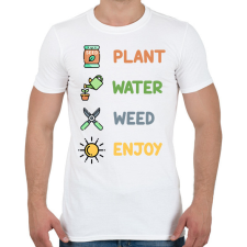 PRINTFASHION Plant, water, weed, enjoy - Férfi póló - Fehér férfi póló
