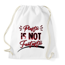 PRINTFASHION Plastic is not fantastic - Sportzsák, Tornazsák - Fehér tornazsák