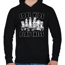 PRINTFASHION Play Chess - Sakk - Férfi kapucnis pulóver - Fekete férfi pulóver, kardigán
