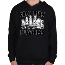 PRINTFASHION Play Chess - Sakk - Gyerek kapucnis pulóver - Fekete gyerek pulóver, kardigán