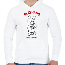 PRINTFASHION Playboy hand - Férfi kapucnis pulóver - Fehér