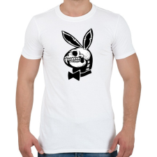 PRINTFASHION Playboy nyuszi csontváz - Férfi póló - Fehér férfi póló