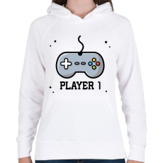 PRINTFASHION Player 1 páros póló - Női kapucnis pulóver - Fehér