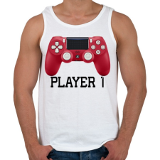 PRINTFASHION Player 1 PS4 páros póló - Férfi atléta - Fehér atléta, trikó