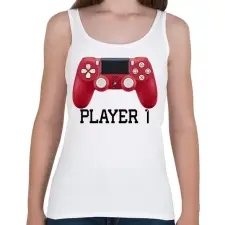 PRINTFASHION Player 1 PS4 páros póló - Női atléta - Fehér női trikó