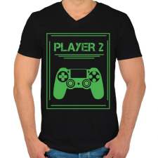 PRINTFASHION PLAYER 2 - Férfi V-nyakú póló - Fekete férfi póló