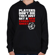PRINTFASHION Players don't die - Gyerek kapucnis pulóver - Fekete gyerek pulóver, kardigán