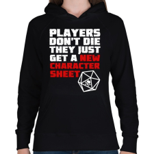 PRINTFASHION Players don't die - Női kapucnis pulóver - Fekete női pulóver, kardigán